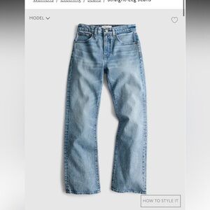 Madewell longline straight jeans in medium wash - size 25